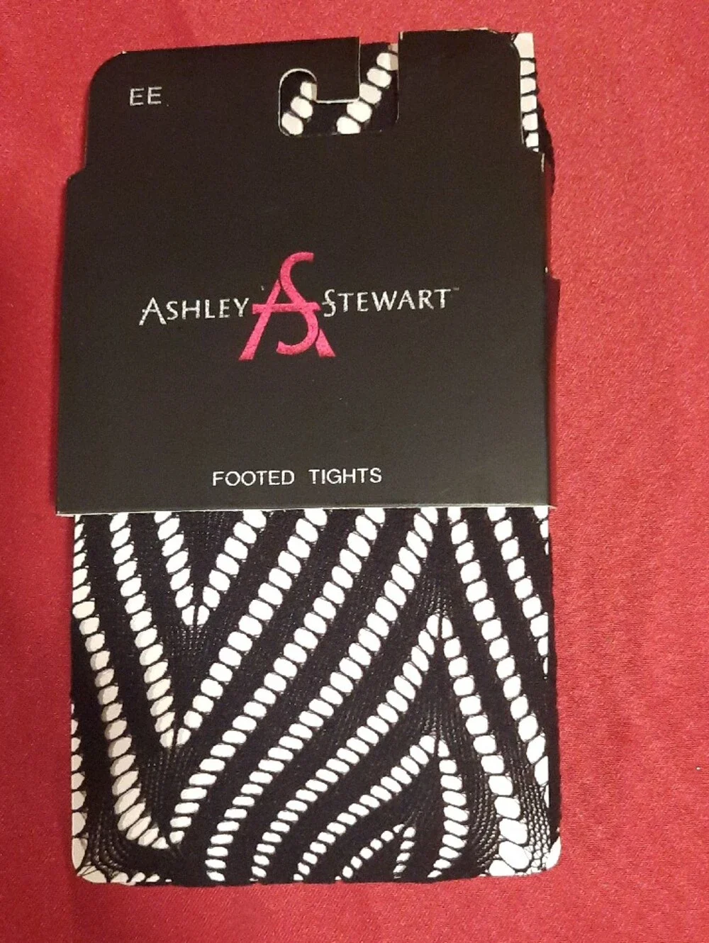 Ashley Stewart Black Patterned Footed Tights Bundle of 4 Size EE